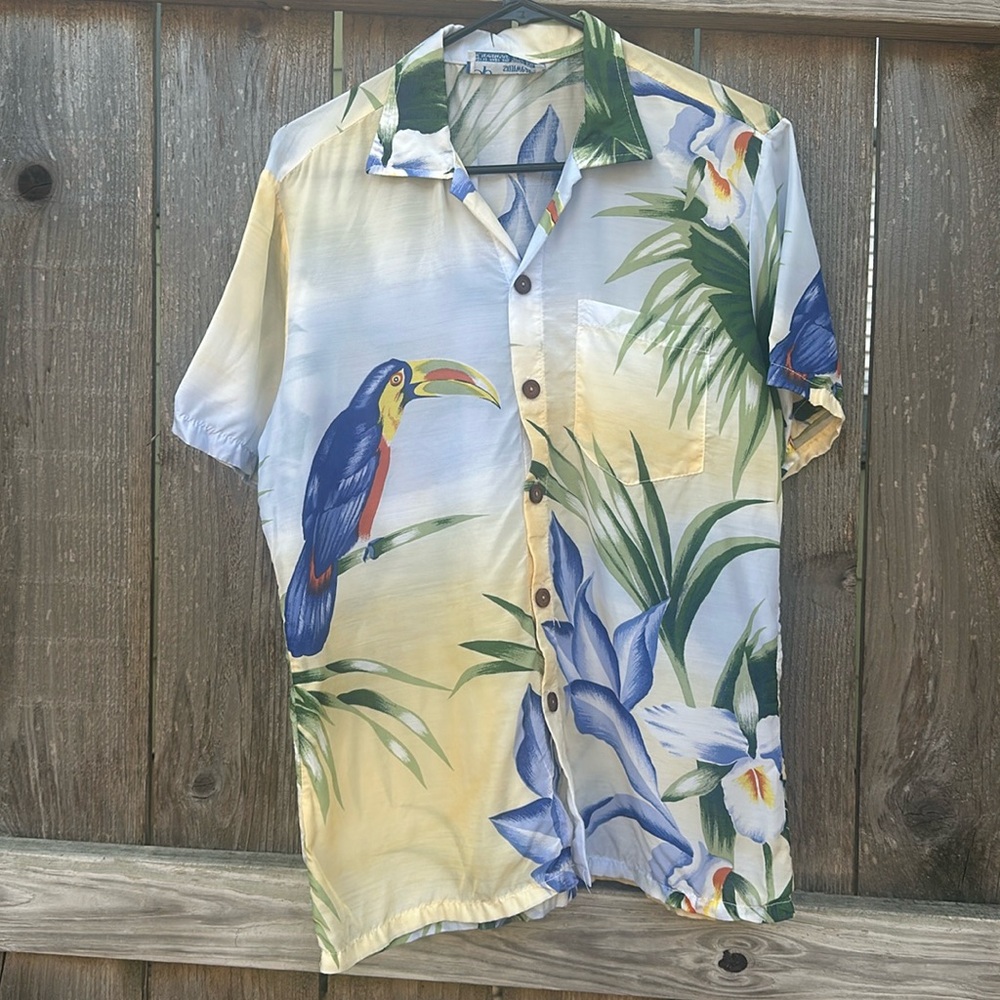 Vintage 1970s Rayon OP Ocean Pacific Sunwear Aloha Hawaiian Shirt Camp Surf M